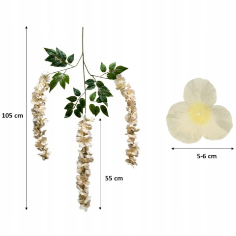 12x WISTERIA GLICYNIA PREMIUM XXL sztuczna gęsta girlanda kwiatowa ślub