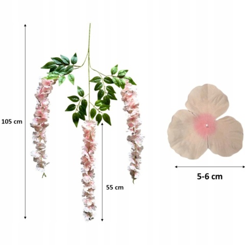 12x WISTERIA GLICYNIA PREMIUM XXL sztuczna gęsta girlanda kwiatowa ślub