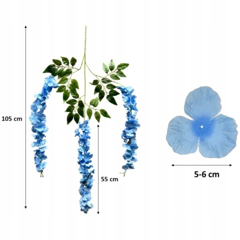 12x WISTERIA GLICYNIA PREMIUM XXL sztuczna gęsta girlanda kwiatowa ślub