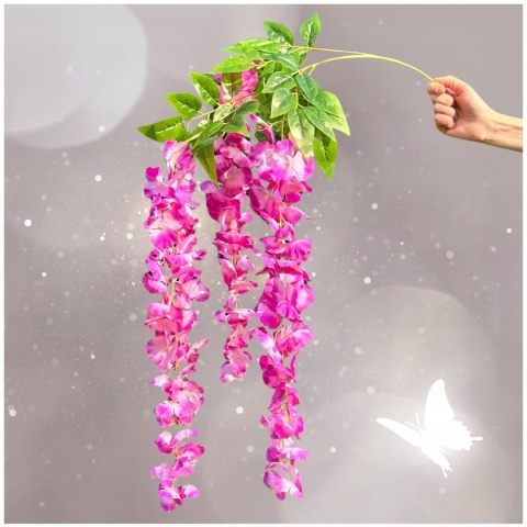 12x WISTERIA GLICYNIA PREMIUM XXL sztuczna gęsta girlanda kwiatowa ślub