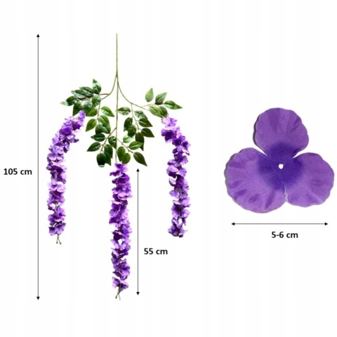 12x WISTERIA GLICYNIA PREMIUM XXL sztuczna gęsta girlanda kwiatowa ślub