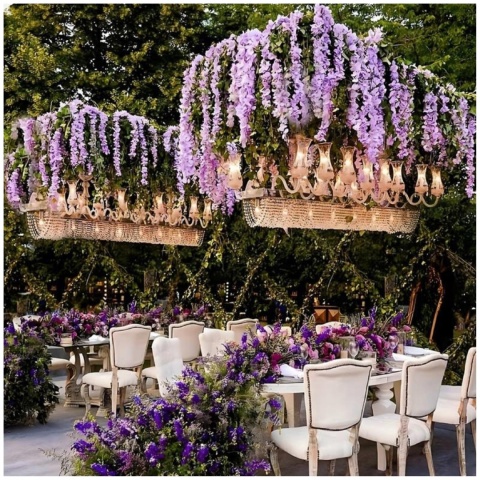 12x WISTERIA GLICYNIA PREMIUM XXL sztuczna gęsta girlanda kwiatowa ślub
