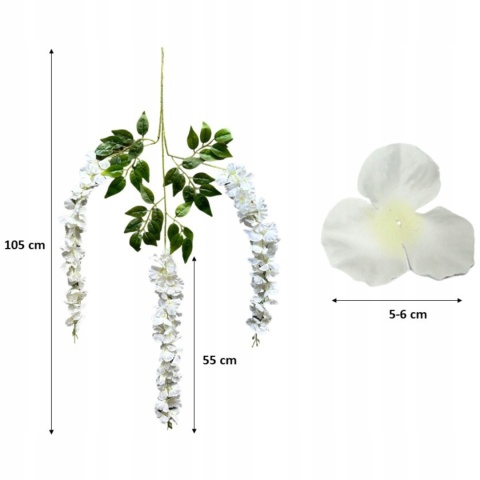 12x WISTERIA GLICYNIA PREMIUM XXL sztuczna gęsta girlanda kwiatowa ślub
