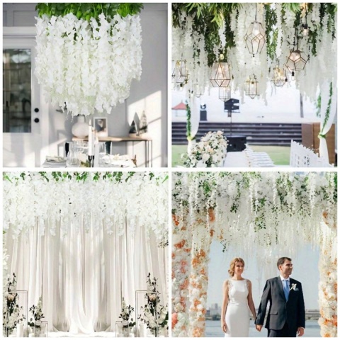 12x WISTERIA GLICYNIA PREMIUM XXL sztuczna gęsta girlanda kwiatowa ślub