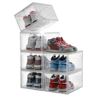 6x pudełka pojemniki organizery na buty PREMIUM transparentne na zabawki akcesoria do biura