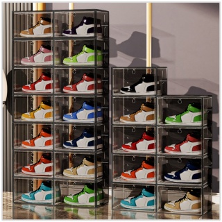 6x pudełka gablotki organizery czarne na buty PREMIUM na kosmetyki akcesoria do biura