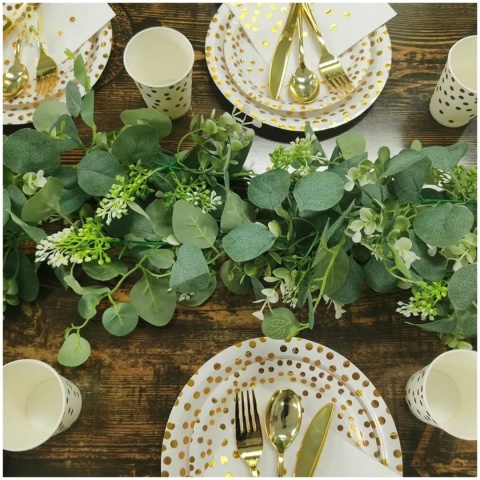 Eukaliptus girlanda sztuczne kwiaty dekoracja pnącze na komunie ślub balkon