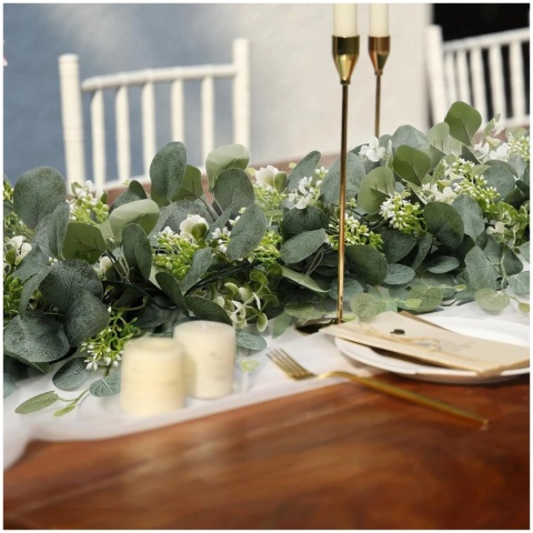 Eukaliptus girlanda sztuczne kwiaty dekoracja pnącze na komunie ślub balkon