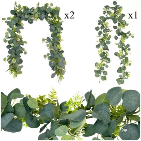 Eukaliptus girlanda sztuczne kwiaty dekoracja pnącze na komunie ślub balkon