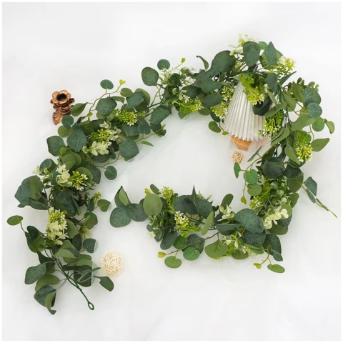 Eukaliptus girlanda sztuczne kwiaty dekoracja pnącze na komunie ślub balkon