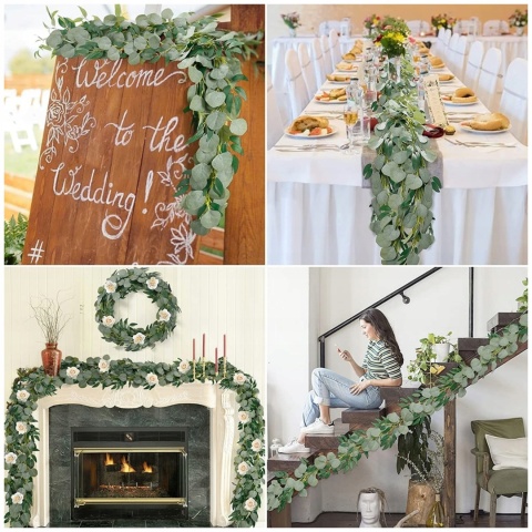 Girlanda EUKALIPTUS pnącze bluszcz sztuczne kwiaty