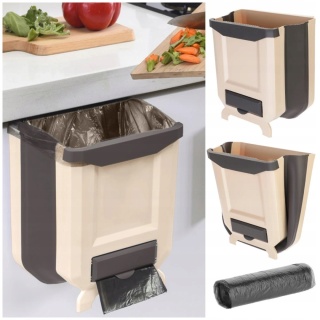 Kosz na śmieci kuchenny wiszący na szafkę z miejscem na worki auto