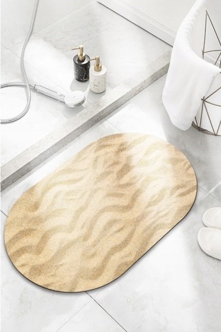 Mata łazienkowa szybkoschnąca chłonna dywanik 45x75 cm beżowa