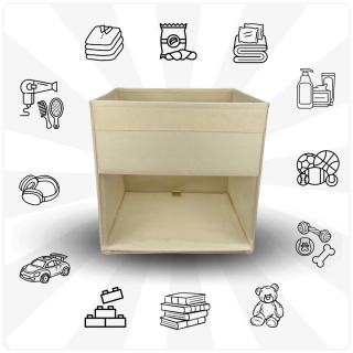 PUDEŁKO POJEMNIK ORGANIZER do przechowywania regału zabawki ubrania książki BEŻOWY 1