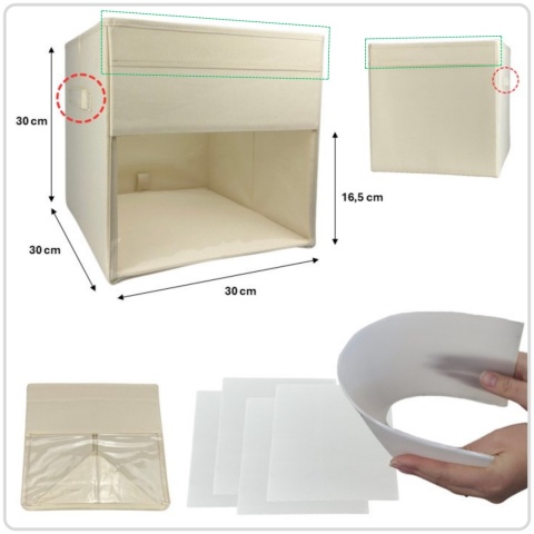 PUDEŁKO POJEMNIK ORGANIZER do przechowywania regału zabawki ubrania książki BEŻOWY 1