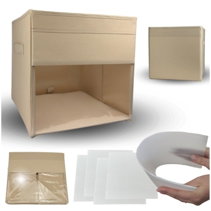 PUDEŁKO POJEMNIK ORGANIZER do przechowywania regału zabawki ubrania książki BEŻOWY 2