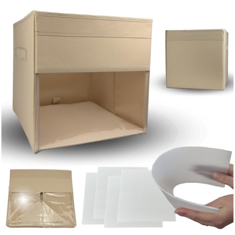 PUDEŁKO POJEMNIK ORGANIZER do przechowywania regału zabawki ubrania książki BEŻOWY 2