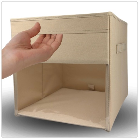 PUDEŁKO POJEMNIK ORGANIZER do przechowywania regału zabawki ubrania książki BEŻOWY 2