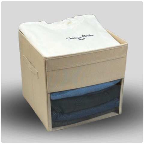 PUDEŁKO POJEMNIK ORGANIZER do przechowywania regału zabawki ubrania książki BEŻOWY 2