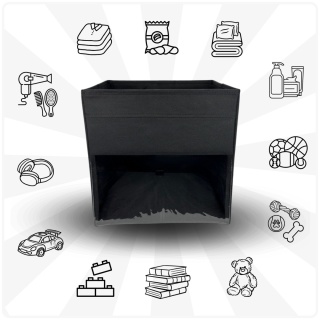 PUDEŁKO POJEMNIK ORGANIZER do przechowywania regału zabawki ubrania książki CZARNY