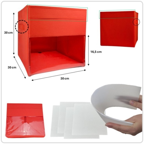 PUDEŁKO POJEMNIK ORGANIZER do przechowywania regału zabawki ubrania książki CZERWONY