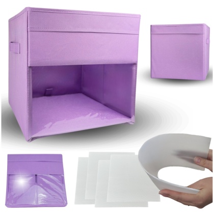 PUDEŁKO POJEMNIK ORGANIZER do przechowywania regału zabawki ubrania książki FIOLETOWY 1