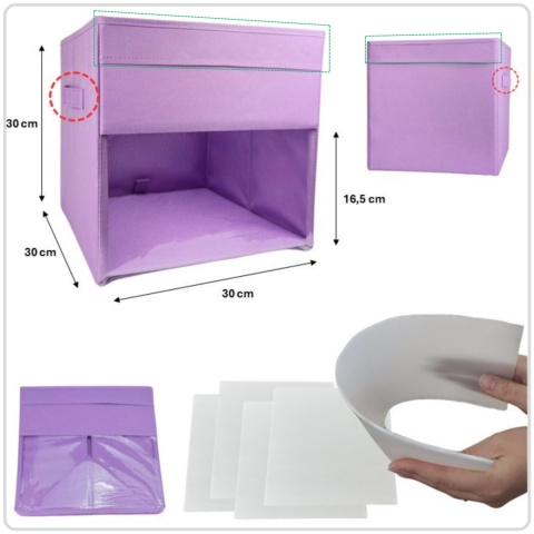 PUDEŁKO POJEMNIK ORGANIZER do przechowywania regału zabawki ubrania książki FIOLETOWY 1