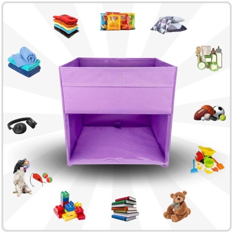 PUDEŁKO POJEMNIK ORGANIZER do przechowywania regału zabawki ubrania książki FIOLETOWY 1