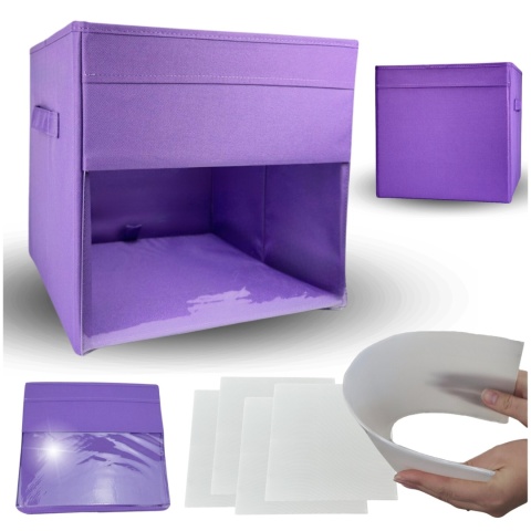 PUDEŁKO POJEMNIK ORGANIZER do przechowywania regału zabawki ubrania książki FIOLETOWY 2