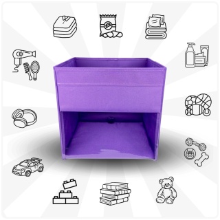PUDEŁKO POJEMNIK ORGANIZER do przechowywania regału zabawki ubrania książki FIOLETOWY 2