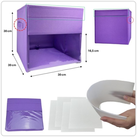 PUDEŁKO POJEMNIK ORGANIZER do przechowywania regału zabawki ubrania książki FIOLETOWY 2