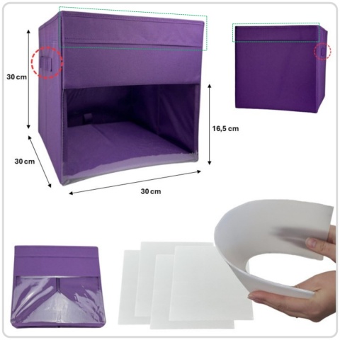 PUDEŁKO POJEMNIK ORGANIZER do przechowywania regału zabawki ubrania książki FIOLETOWY 3