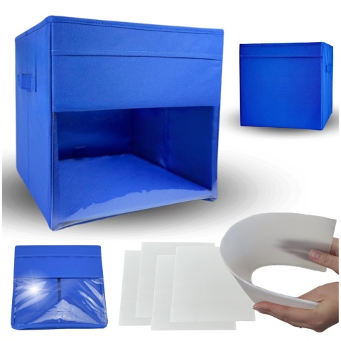 PUDEŁKO POJEMNIK ORGANIZER do przechowywania regału zabawki ubrania książki GRANATOWY 1