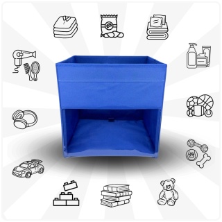 PUDEŁKO POJEMNIK ORGANIZER do przechowywania regału zabawki ubrania książki GRANATOWY 1