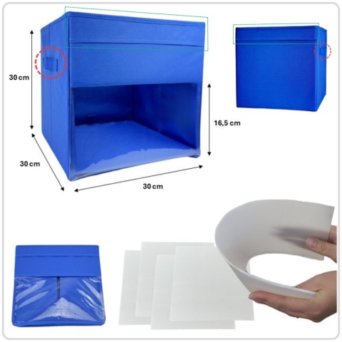 PUDEŁKO POJEMNIK ORGANIZER do przechowywania regału zabawki ubrania książki GRANATOWY 1