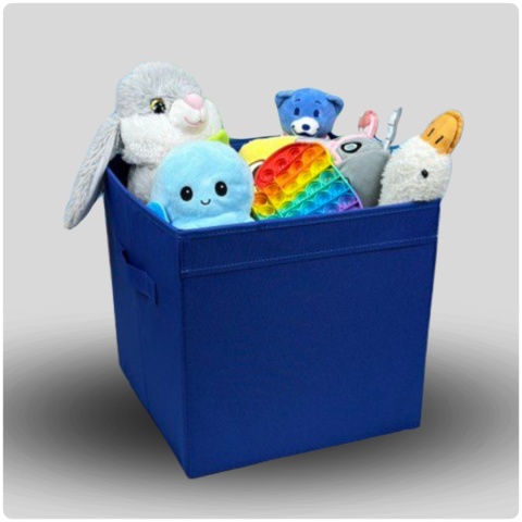 PUDEŁKO POJEMNIK ORGANIZER do przechowywania regału zabawki ubrania książki GRANATOWY 1