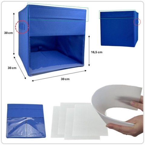 PUDEŁKO POJEMNIK ORGANIZER do przechowywania regału zabawki ubrania książki GRANATOWY 2