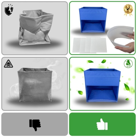 PUDEŁKO POJEMNIK ORGANIZER do przechowywania regału zabawki ubrania książki GRANATOWY 2