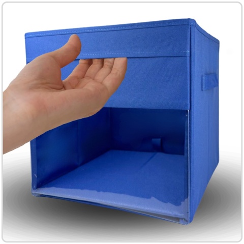 PUDEŁKO POJEMNIK ORGANIZER do przechowywania regału zabawki ubrania książki GRANATOWY 2