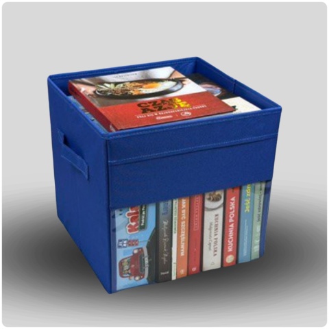 PUDEŁKO POJEMNIK ORGANIZER do przechowywania regału zabawki ubrania książki GRANATOWY 2