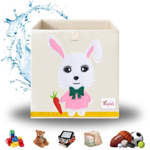 Pudełko organizer do przechowywania zabawek, ubrań i książek z motywem królika