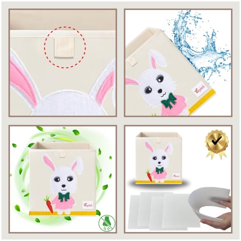 PUDEŁKO POJEMNIK ORGANIZER do przechowywania regału zabawki ubrania książki KRÓLIK