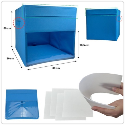 PUDEŁKO POJEMNIK ORGANIZER do przechowywania regału zabawki ubrania książki NIEBIESKI 2