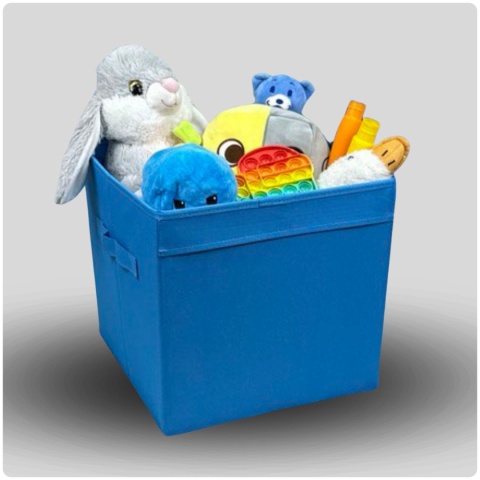 PUDEŁKO POJEMNIK ORGANIZER do przechowywania regału zabawki ubrania książki NIEBIESKI 2