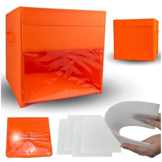 PUDEŁKO POJEMNIK ORGANIZER do przechowywania regału zabawki ubrania książki POMARAŃCZOWY