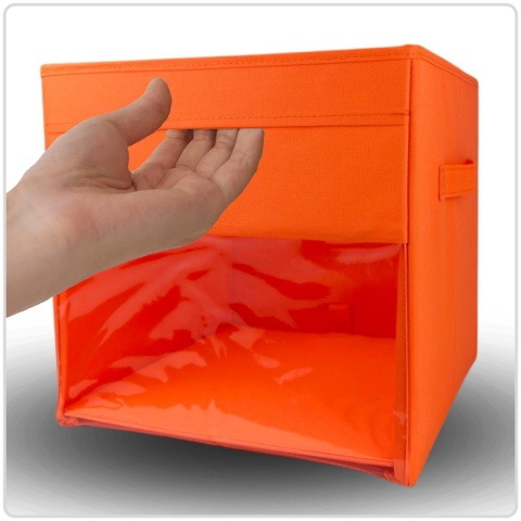 PUDEŁKO POJEMNIK ORGANIZER do przechowywania regału zabawki ubrania książki POMARAŃCZOWY