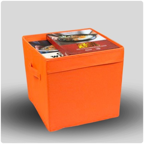 PUDEŁKO POJEMNIK ORGANIZER do przechowywania regału zabawki ubrania książki POMARAŃCZOWY