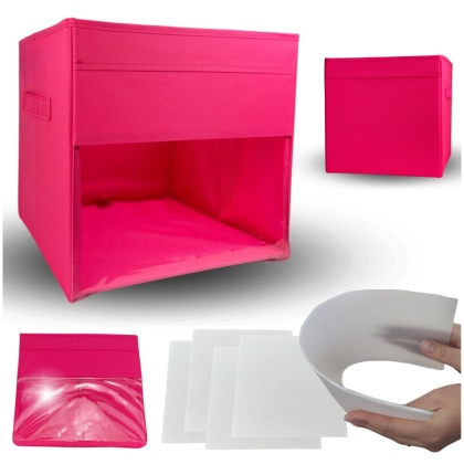 PUDEŁKO POJEMNIK ORGANIZER do przechowywania regału zabawki ubrania książki RÓŻOWY 3