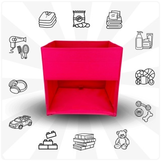 PUDEŁKO POJEMNIK ORGANIZER do przechowywania regału zabawki ubrania książki RÓŻOWY 3