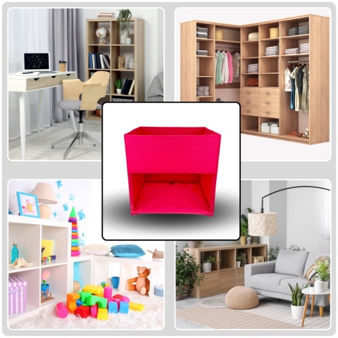 PUDEŁKO POJEMNIK ORGANIZER do przechowywania regału zabawki ubrania książki RÓŻOWY 3